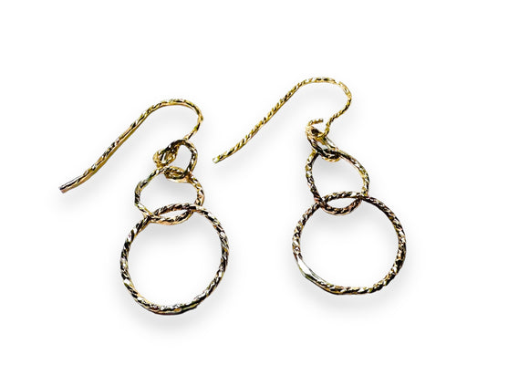 Small Hoop Link Earrings, Silver Hoops or Golden Hoops - Janine Design