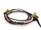 Heart Wrap Bracelet, Power Gemstone Leather Bracelet, leather wrap gemstone bracelet-Power Bracelet