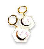 Pressed Flower Earrings/Real Flower Earrings/Resin Flower - Janine Design