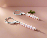 Pink “opal” ish Crystal Drop Earrings - Janine Design