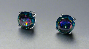 Rainbow Topaz Studs