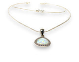Opal Necklace/Lab Created Gemstone, Teardrop