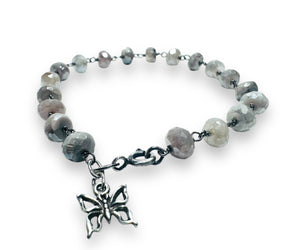 Mystic Grey Moonstone Chain Bracelet - Janine Design
