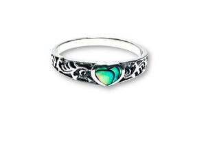 Abalone Heart Ring/ Size 10