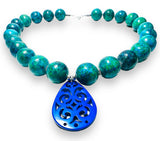 Azurite Chrysocolla Gemstone Necklace - Janine Design