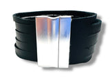 Men’s/Unisex, Leather Magnet Bracelet, Band Bracelet - Janine Design