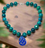 Azurite Chrysocolla Gemstone Necklace - Janine Design