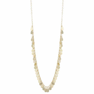 Gold Circle Charm/Gold Disk Cluster Necklace - Janine Design