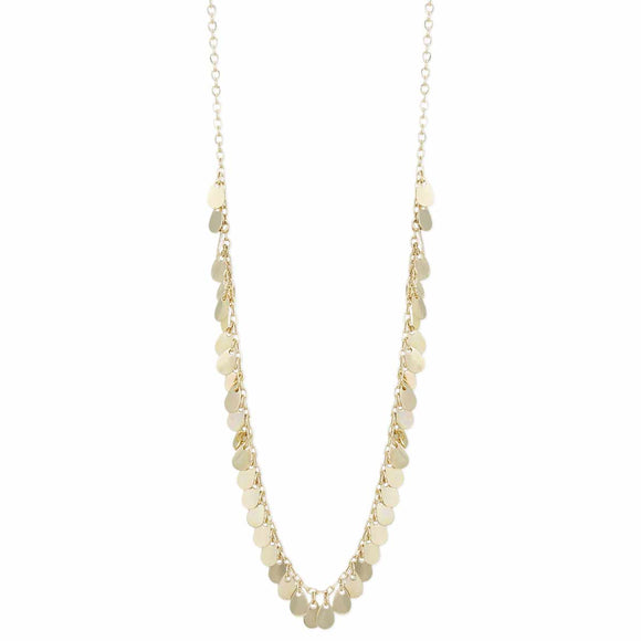 Gold Circle Charm/Gold Disk Cluster Necklace - Janine Design