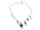 Gemstone Charm Necklace/Silver Charm Necklace