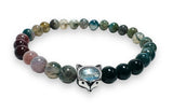 Gemstone Stretch Bracelet-Labradorite, agate, Calcite, Chalcedon - Janine Design