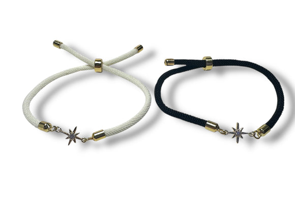 Sparkle Charm Bracelet, Cord Bracelet - Janine Design