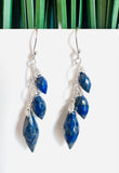 Lapis Gemstone Earrings, Cascade Chain Earrings - Janine Design