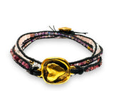 Heart Wrap Bracelet, Power Gemstone Leather Bracelet, leather wrap gemstone bracelet-Power Bracelet