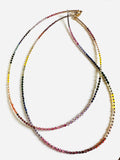 Dainty Gemstone Rainbow Necklace - Janine Design