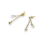 Gold Chain Earrings - Studs - Janine Design