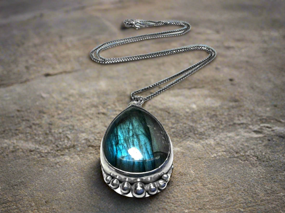 Labradorite Teardrop Necklace