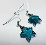 Kyanite Star Earrings ,Carved stones Star Earrings/Earrings, Celestial Star Earrings, Blue Star Earrings, Star Earrings