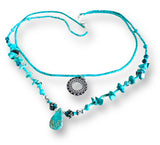 Turquoise Bohemian Double Strand Necklace - Janine Design