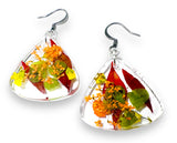 Pressed Flower Earrings/Real Flower Earrings/Resin Flower - Janine Design