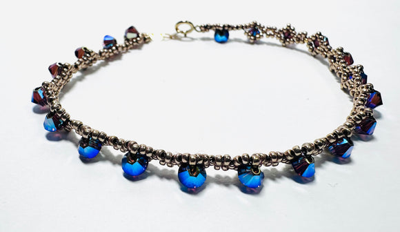 Tiny Woven Crystal Bracelet/7.5” bracelet - Janine Design