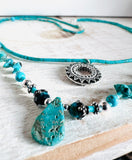 Turquoise Bohemian Double Strand Necklace - Janine Design