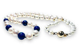 Lapis Lazuli and Frewshater Pearl Necklace - Janine Design