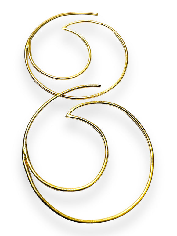24K gold plated Wave Hoops