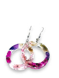 Pressed Flower Earrings/Real Flower Earrings/Resin Flower - Janine Design