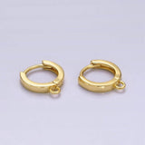 Aim Eternal - 14K Gold Filled 12mm Flat Minimalist Huggie Open Loop Earrings Finding Supply | Z-568 Z-640