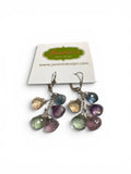 Chain Drop Earrings-Fluorite