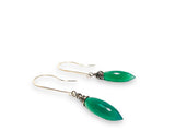 Green Onyx Drop Earrings, Spike Earrings - Janine Design