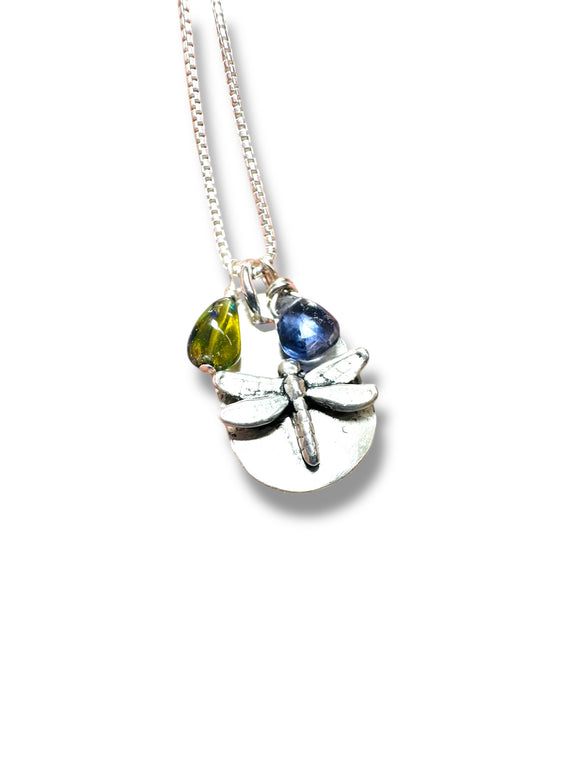 Silver Dragonfly Necklace - Janine Design