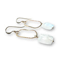 Moonstone Freeform Gold Fill Circle Earrings*