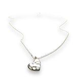 Silver Heart Minimalist Necklace, Dainty Heart Necklace - Janine Design