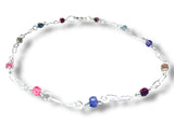 Dainty Gemstone Bracelet, Gemstone Bead Chain, Wire Wrapped Bracelet