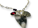 Garnet Charm Necklace