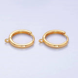 Aim Eternal - 16K Gold Filled 15mm Minimalist Huggie Drop Open Loop Earring Findings | Z1036