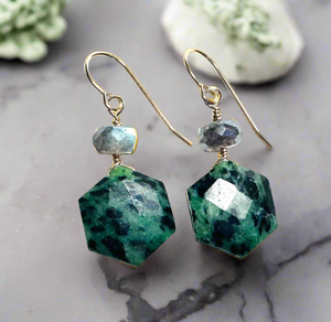 Ruby Zoisite Gemstone Earrings - Janine Design
