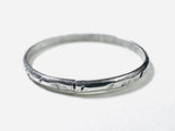 Silver Band, Hammered Silver Band Ring, Silver Texture Ring, Silver Ring/Simple Stacking Ring - Janine Design