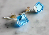 Crystal Ice Cube Stud Earrings - Janine Design