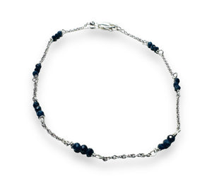 Dainty Gemstone Bracelet, Gemstone Bead Chain, Wire Wrapped Bracelet - Janine Design