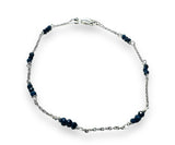 Dainty Gemstone Bracelet, Gemstone Bead Chain, Wire Wrapped Bracelet - Janine Design