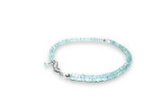 Dainty Gemstone  Bracelet, Gemstone Bead Chain, Watermelon Tourmaline Gemstone Bracelet - Janine Design