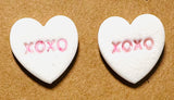Conversation Heart Earrings/ Clay Earrings, Valentines Earrings/ Heart Earrings - Janine Design