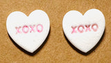 Conversation Heart Earrings/ Clay Earrings, Valentines Earrings/ Heart Earrings