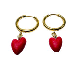 Clay Heart Hoop Earrings - Janine Design