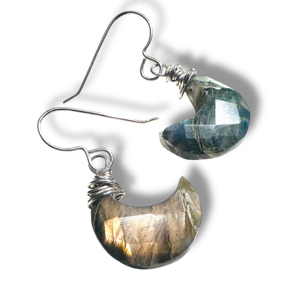 Labradorite Moon Earrings, Carved stones Star Earrings/Earrings, Celestial  Earrings, Moon Earrings, Star Earrings - Janine Design