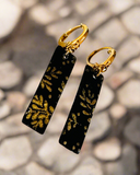 Black and Gold Bar Earrings/Black and Gold Earrings