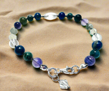 Amethyst and Lapis knotted Bracelet